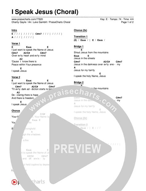 i speak jesus chords charity gayle|I Speak Jesus Chords PDF (Charity Gayle / Steven .